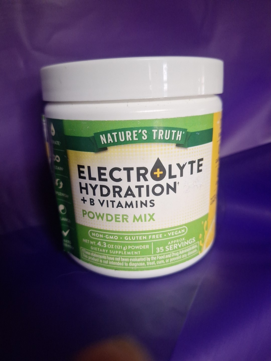 Electrolyte Hydration + B Vitamins Powder Mix Lemon 4.3 oz Exp. 08/2026 M60