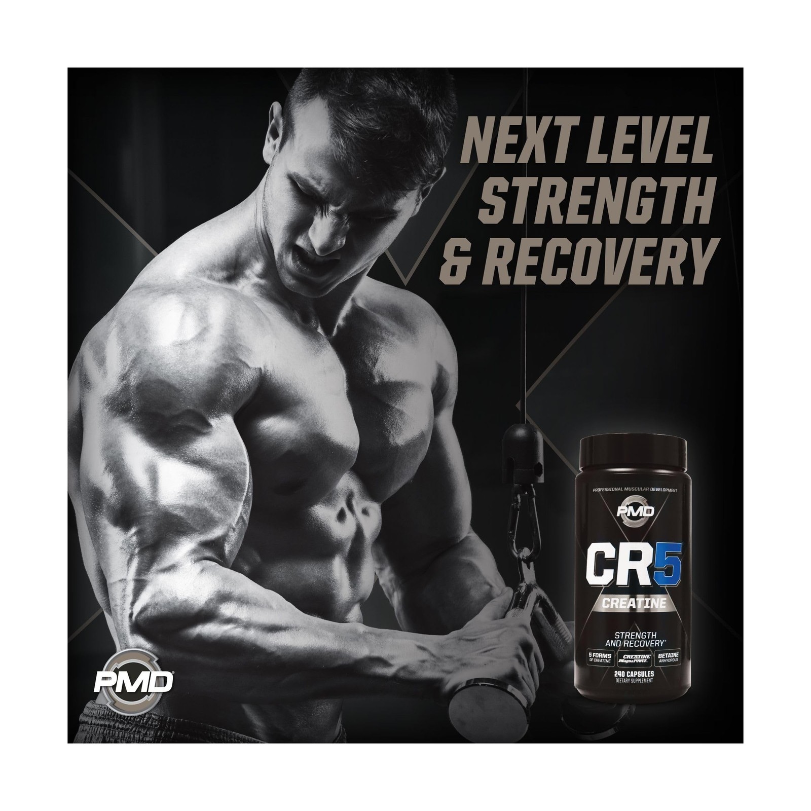 PMD CR5 Creatine for Strength and Recovery – 240 Capsules | Endurance, Energy…