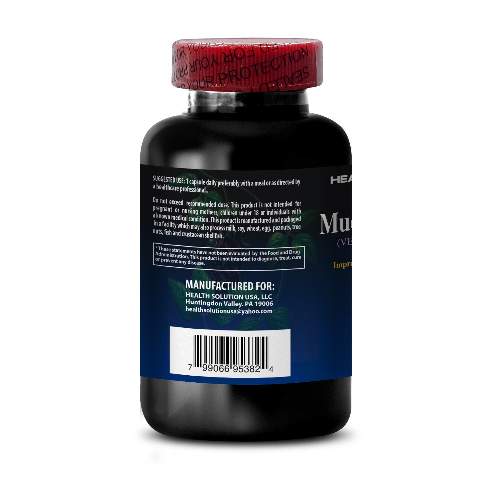 Muscle Gainer MUCUNA PRURIENS VELVET BEANS EXTRACT – mood support (6 Bottles)