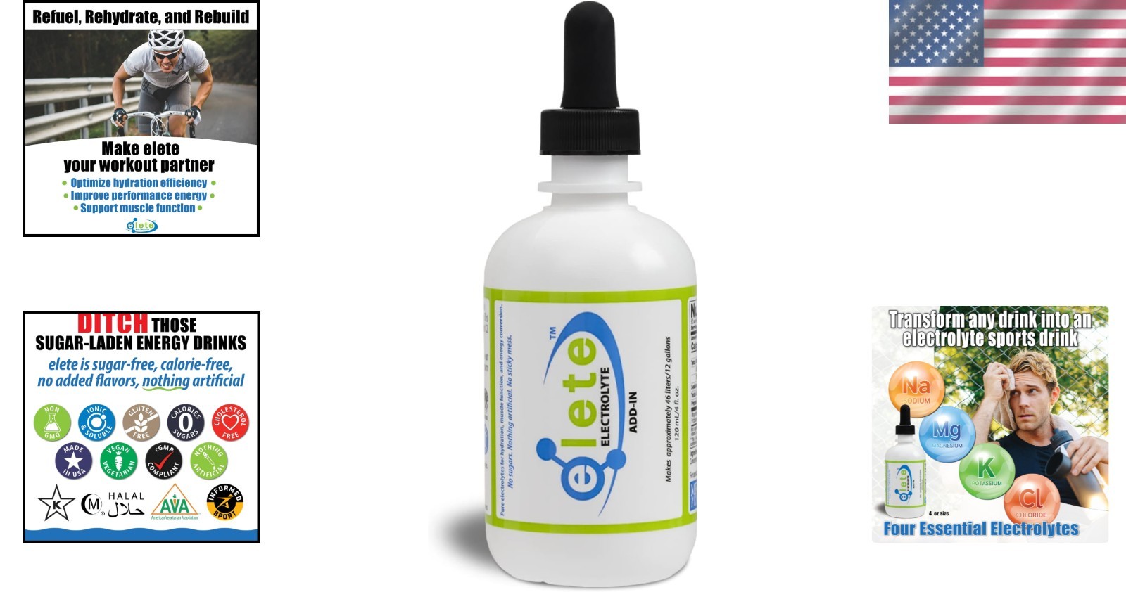 Transform Any Beverage with elete Electrolyte Drops | Muscle Cramp Relief, 4oz