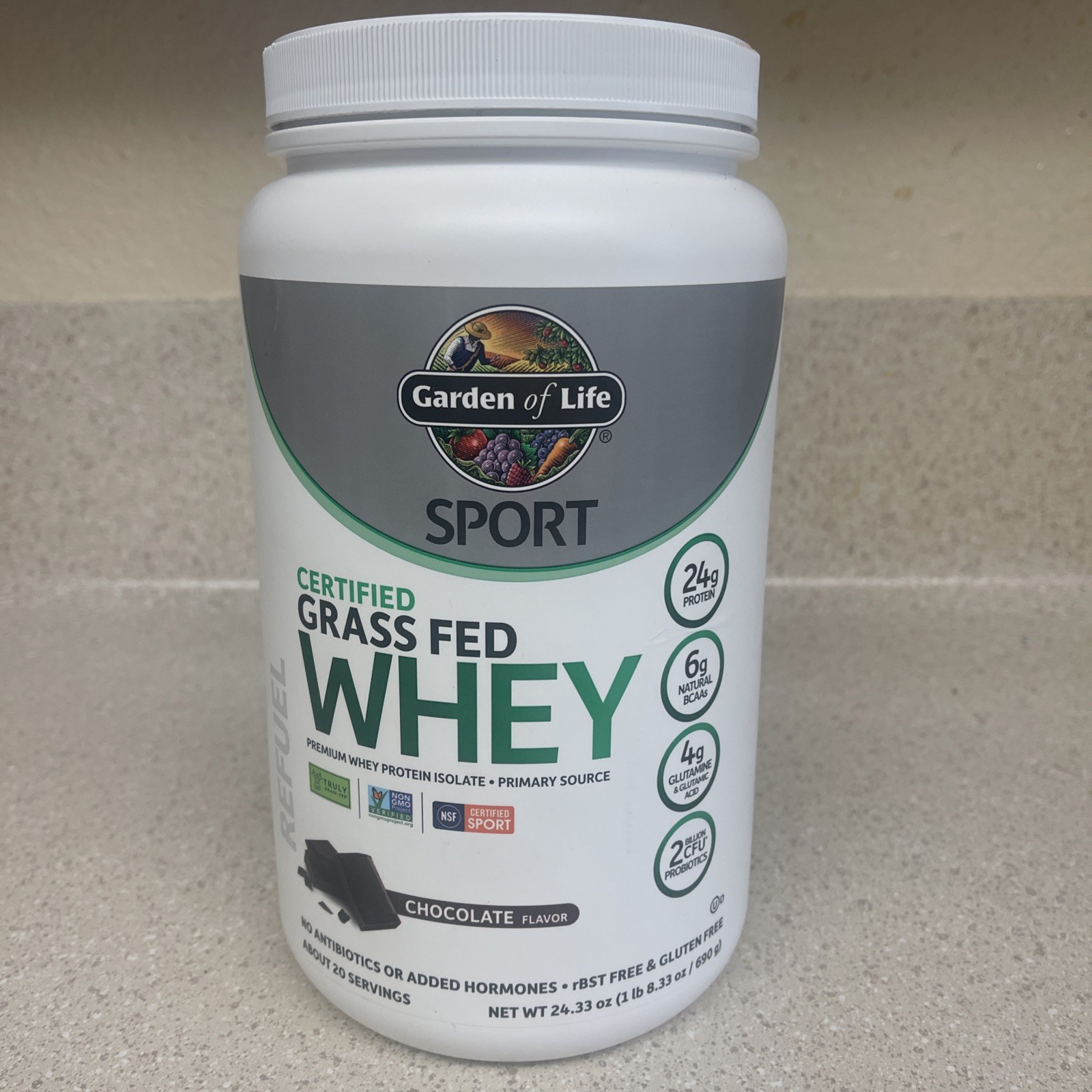 Garden of Life SPORT Certified Grass Fed Whey – Chocolate (20 Servings) EXP 9/26