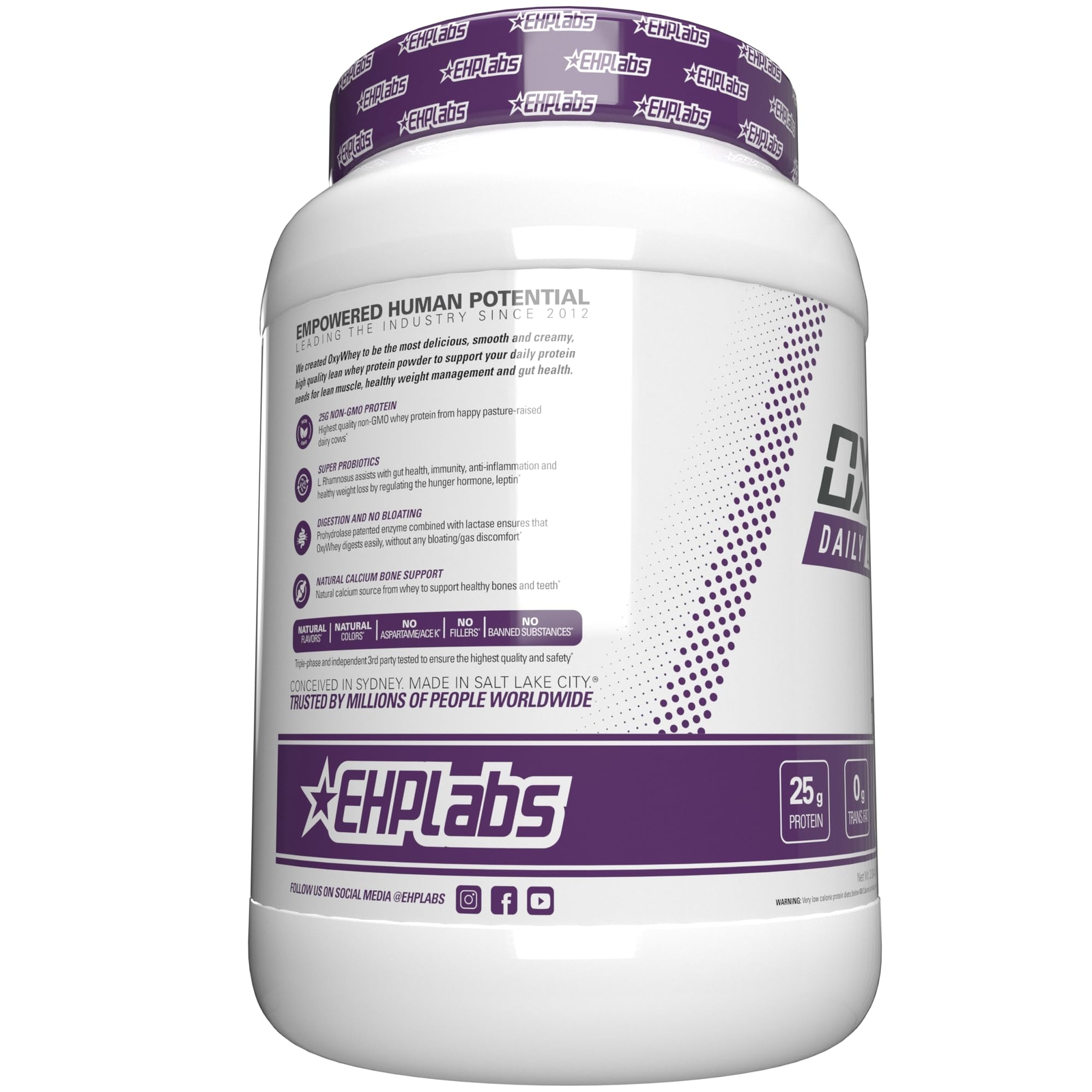 EHP Labs OxyWhey – Whey Protein Isolate, 25g Protein, Sugar-Free, 25 Servings