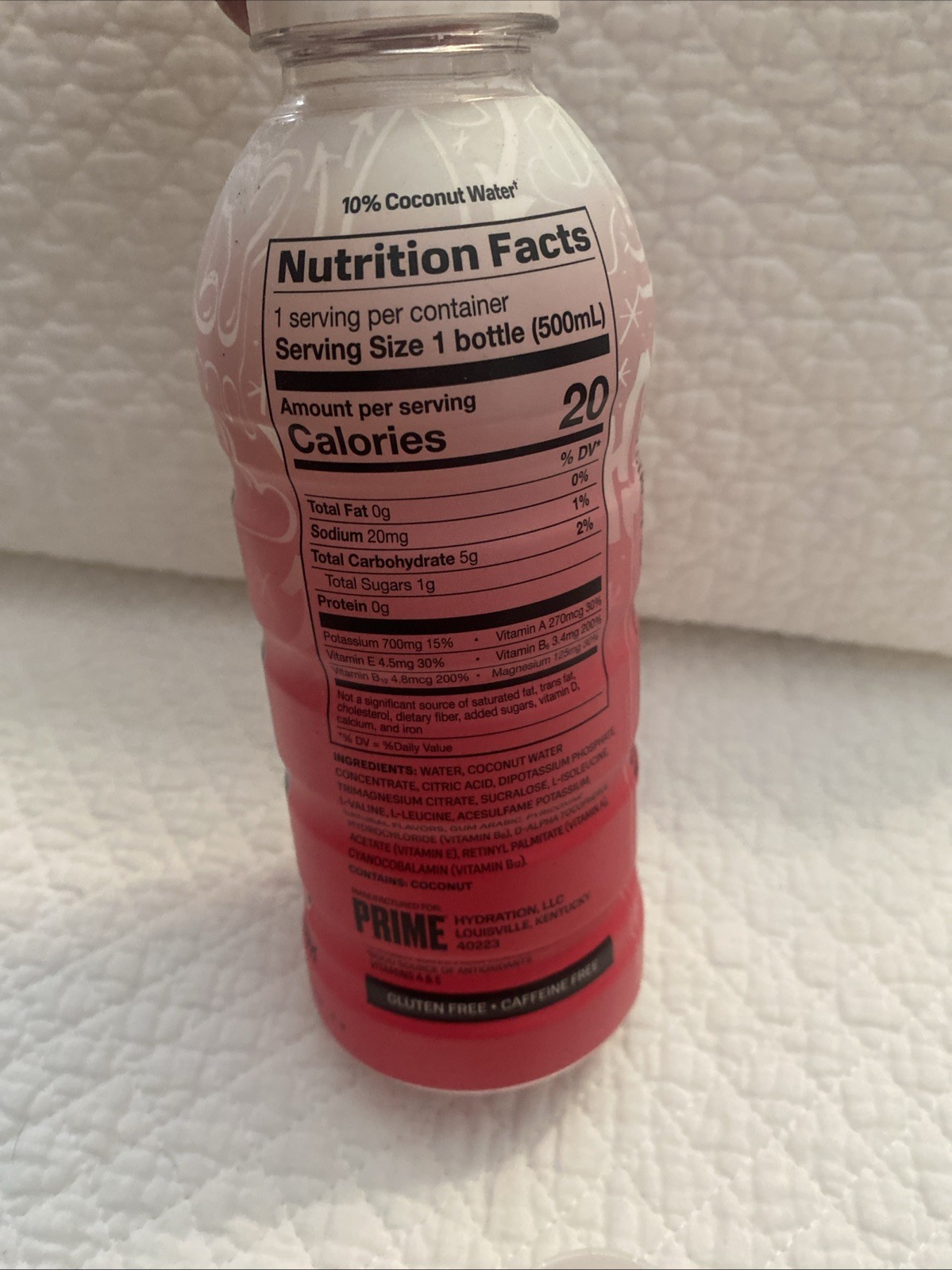 Prime Hydration Cherry Freeze Special Edition Graffiti Color Change Bottle, Open