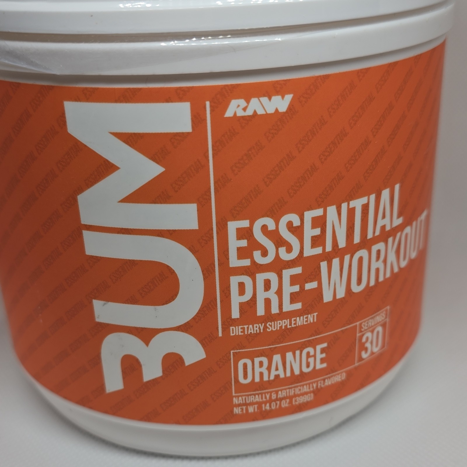 RAW Pre-Workout Powder Orange L-Citrulline Beta Alanine Vitamin B12 14.07 oz