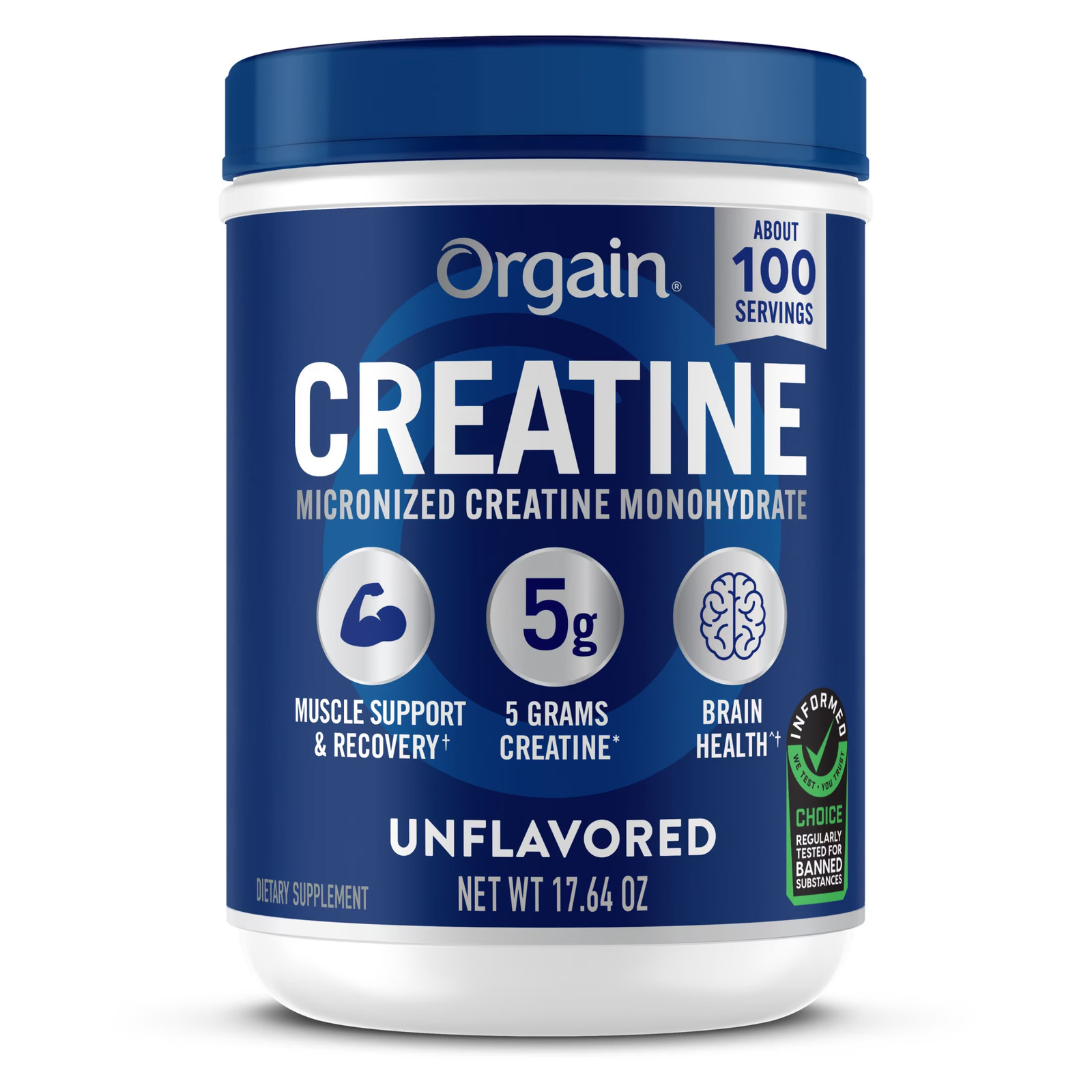 Orgain Micronized Creatine Monohydrate Powder, Unflavored, 100 Servings