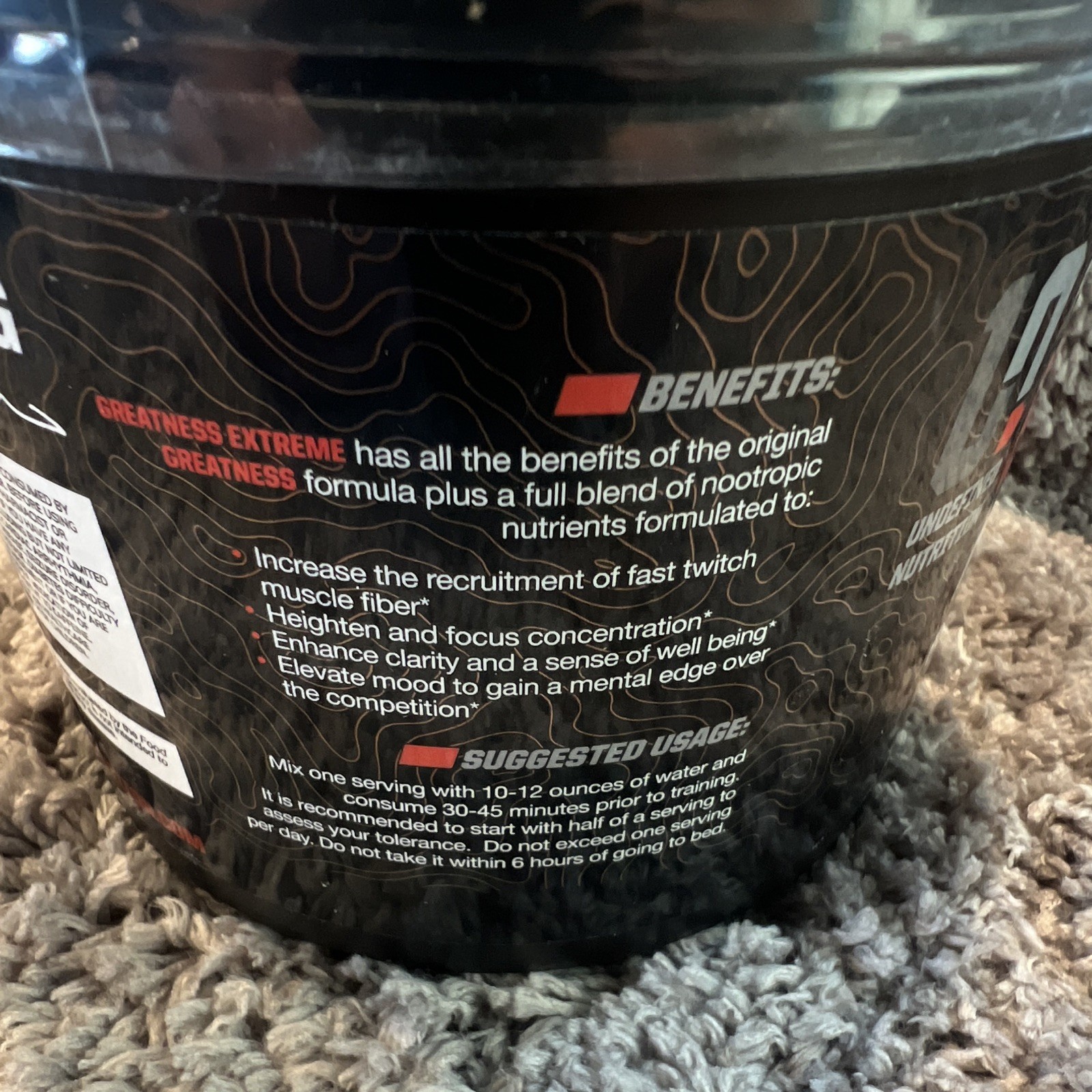 Undefined Nutrition Greatness Extreme Pre-Workout Powder Blood Orange 500g 20sv