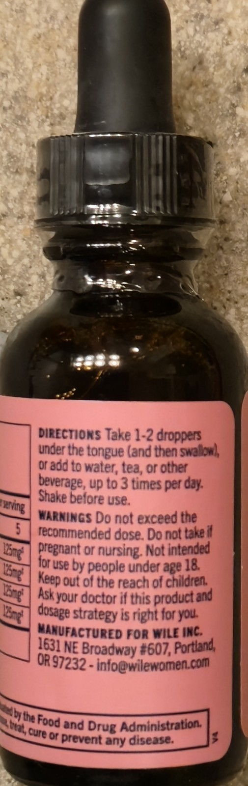 WILE BURNOUT Relief TINCTURE 1 fl oz (15 Serv) Natural Energy BEST BY 04/26