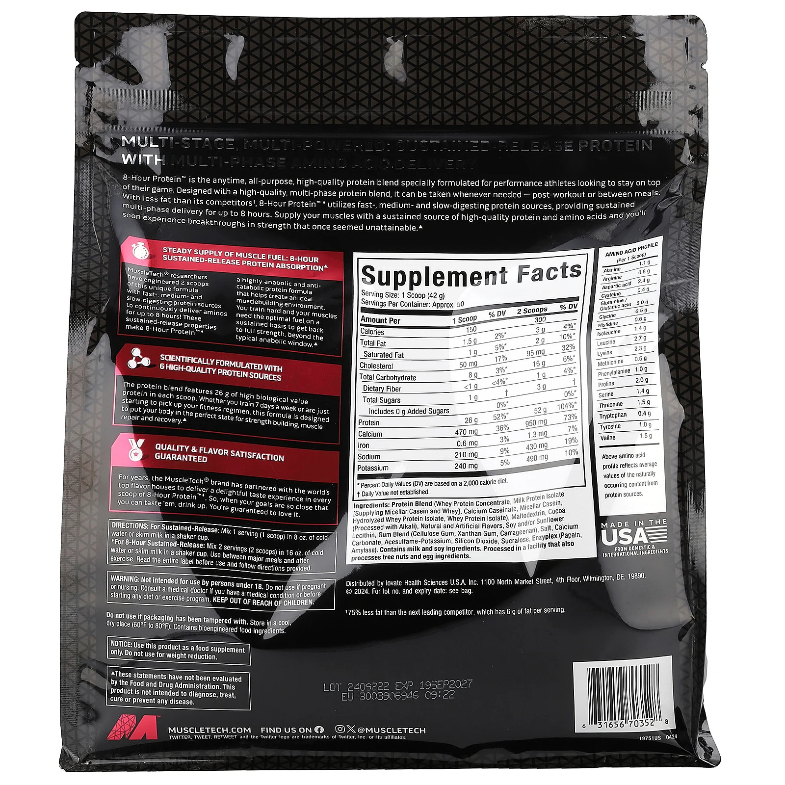 Platinum 8-Hour Protein, Milk Chocolate, 4.60 lbs (2.09 kg)