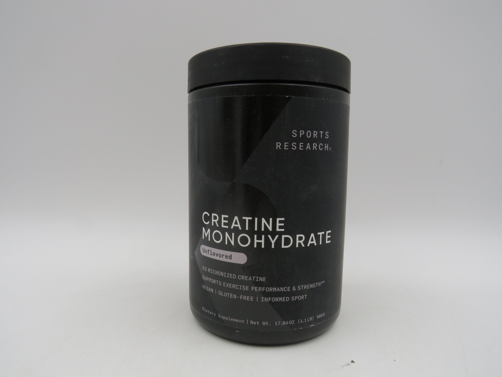 Sports Research Creatine Monohydrate Unflavored 1.1 lb EXP 05/28
