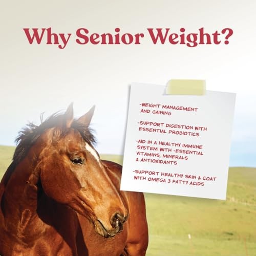 Manna Pro Senior Horse Weight Gain Supplement with Omega-3 & Flaxseed – 8 lb