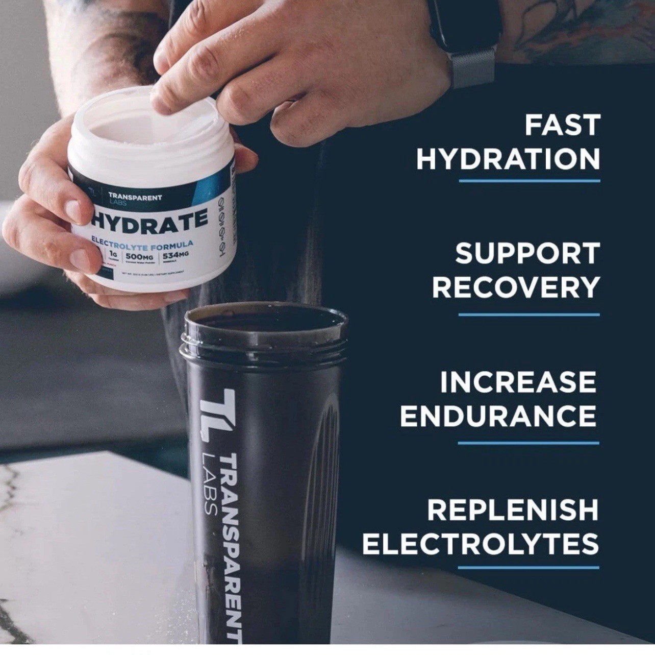 🍑🥭 Transparent Labs Hydrate Electrolyte Peach Mango 40 Servings Exp 11/26