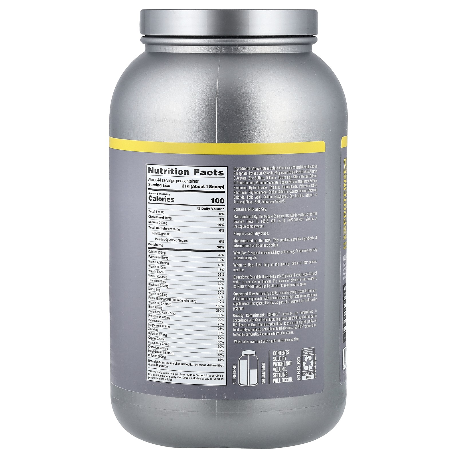 Zero Carb Protein Powder, Banana Cream, 3 lbs (1.36 kg)
