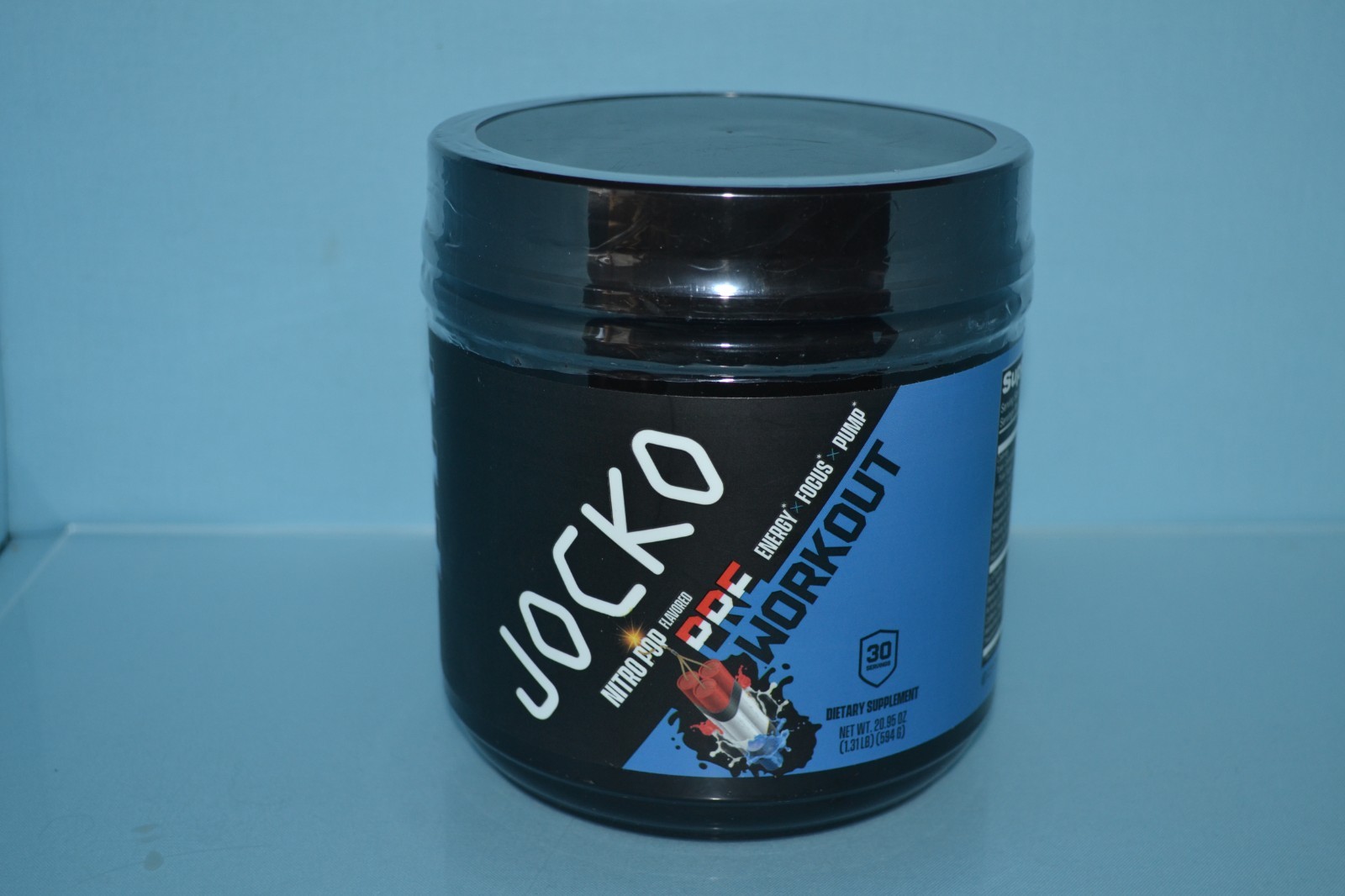 Jocko Pre-Workout Energy Focus Pump Nitro Pop 30 Servings 20.95 oz, BB 09/2026