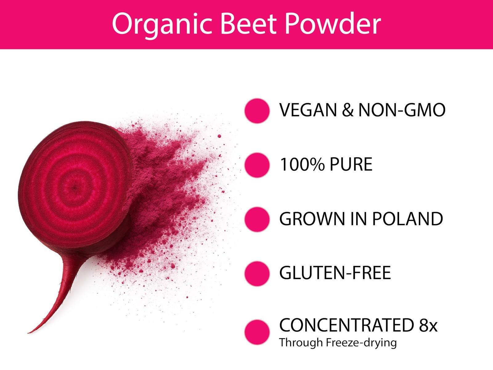 KOYAH – Organic Beet Powder, Freeze-Dried: 5.64 Ounce (Pack of 1), Red