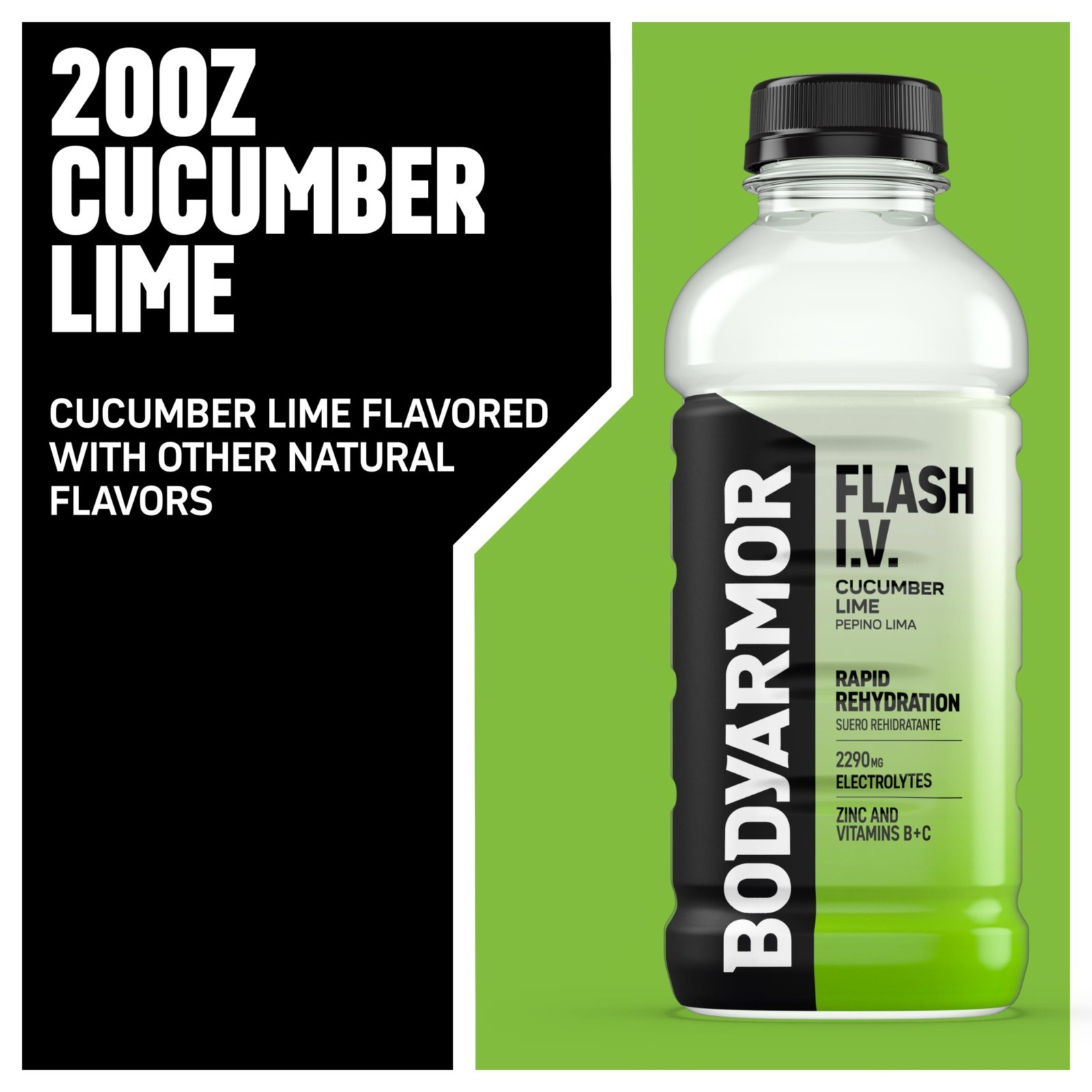 Electrolyte Hydration Drink with Coconut Water, Cucumber Lime Flavor, 20 Fl Oz,