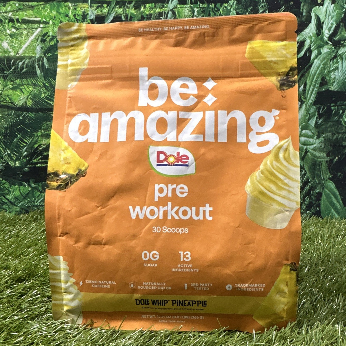 Be Amazing Dole Pre-Workout Powder Dole Whip Pineapple 30 Scoops Vegan