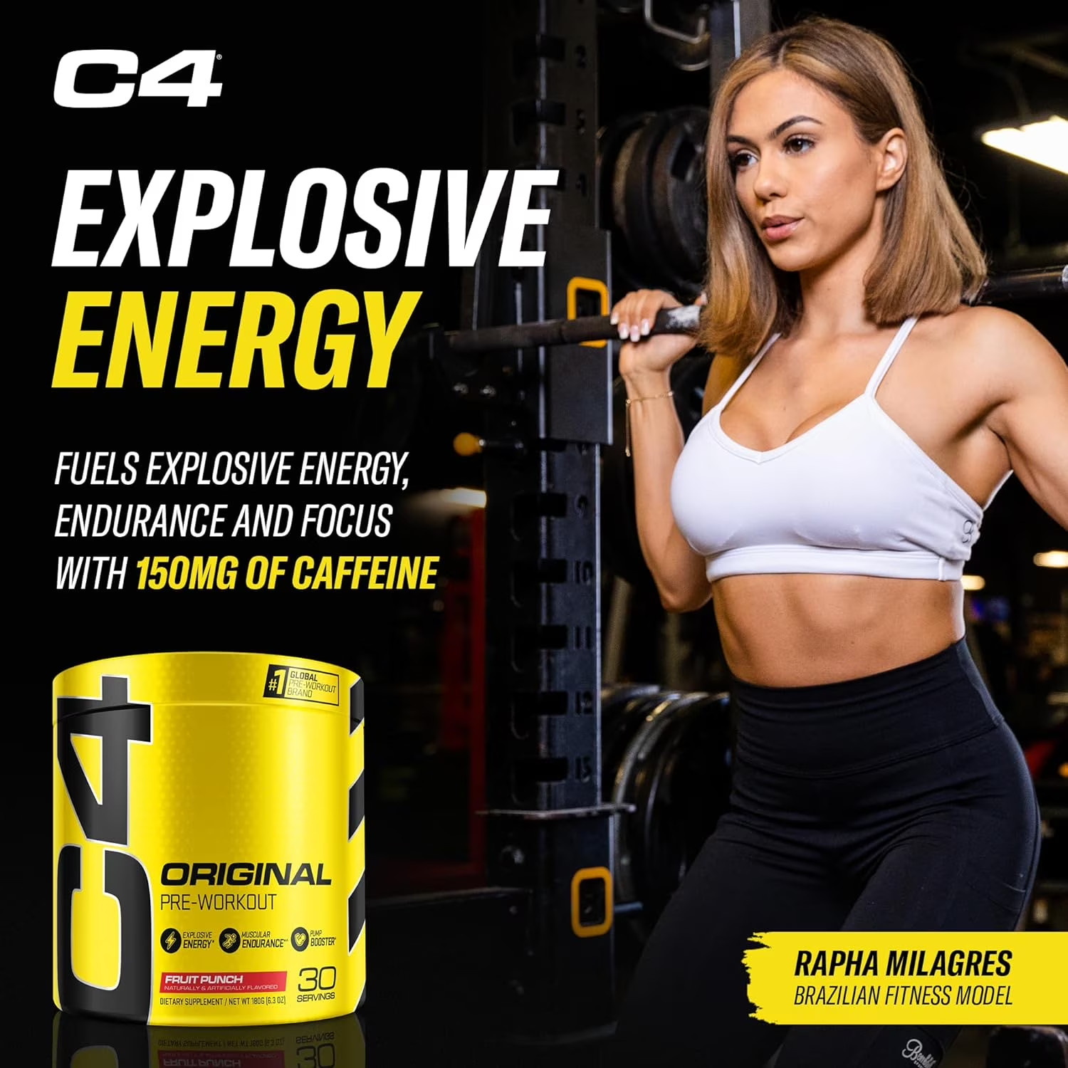 C4 Original Pre Workout Powder, Fruit Punch, 30 Servings