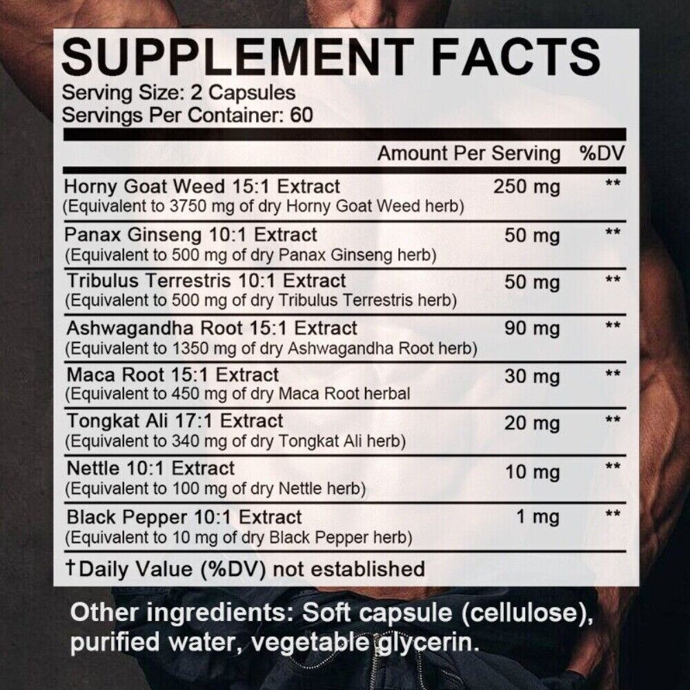 Keratin goat grass Capsules, Maca root extract, Ginseng, Tribulus terrestris