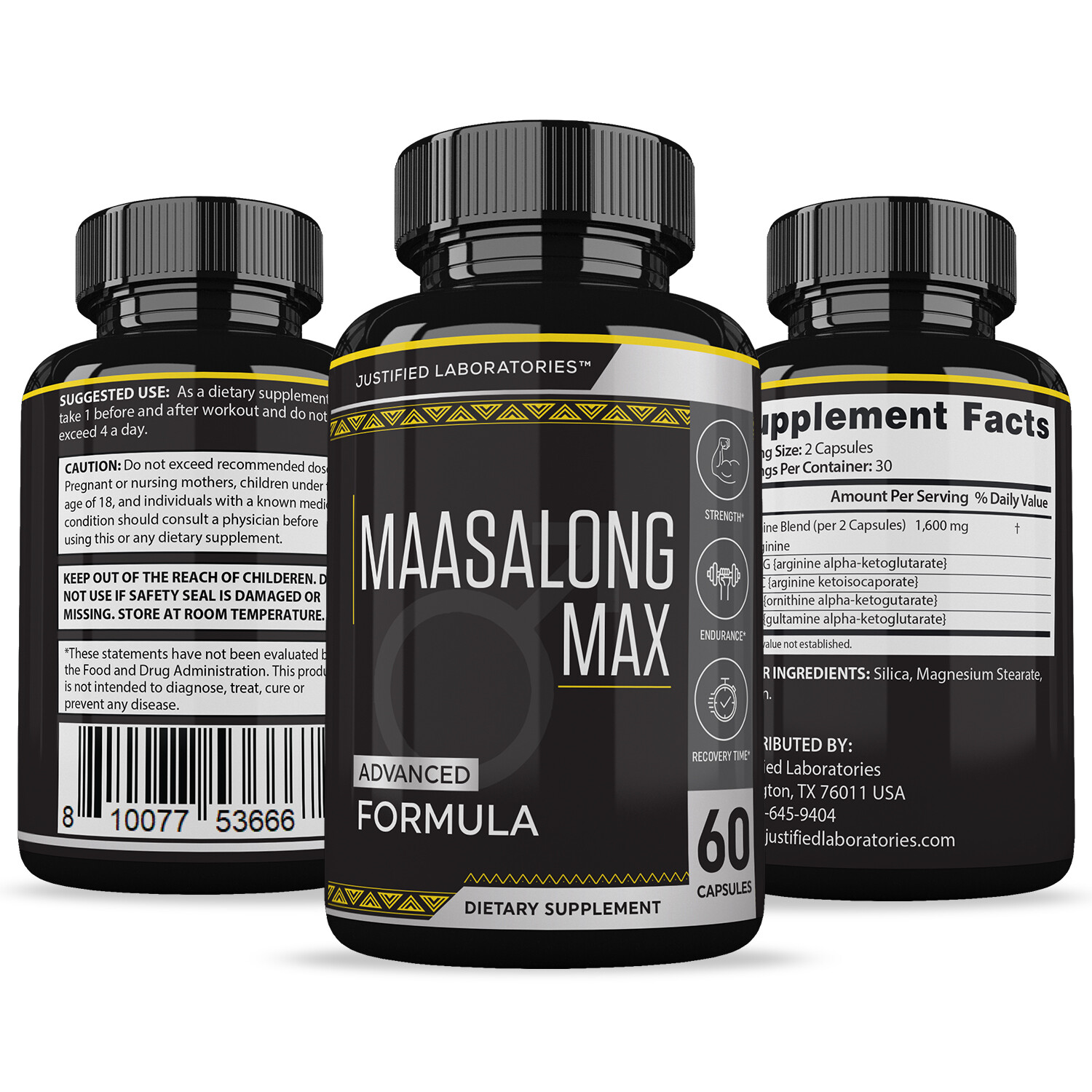 Massalong Max Men’s Health Supplement 1600mg 300 Capsules