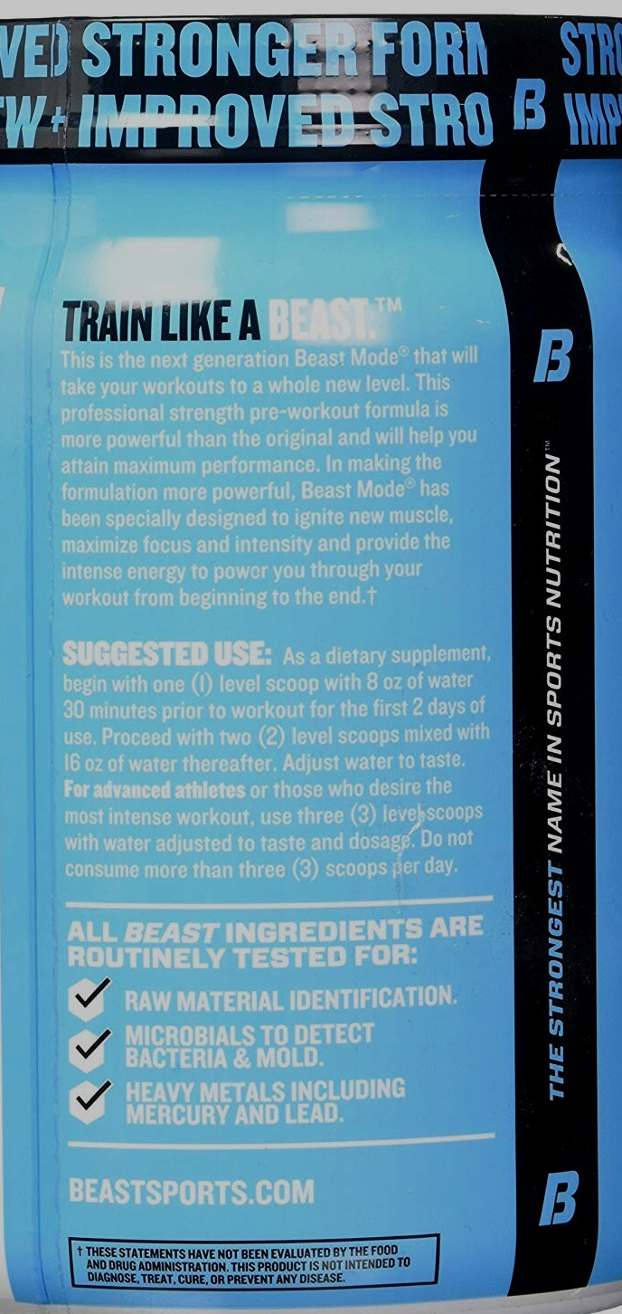 Beast Sports Nutrition Beast Mode Stronger Beast-Punch Pre-Workout 45 servings