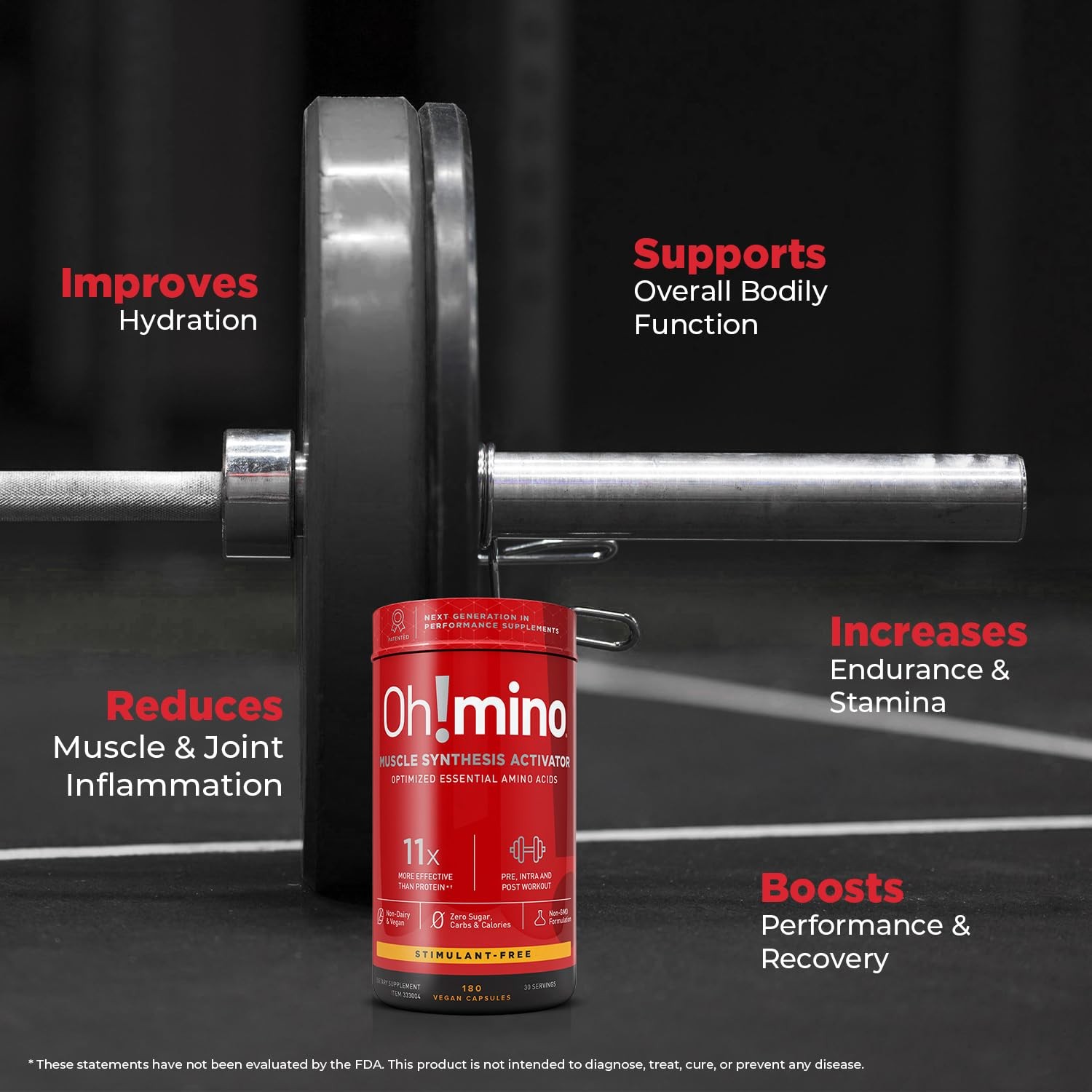 Ohmino Essential Amino Acids Supplement, StimulantFree Capsules, All 9 EAAs, …