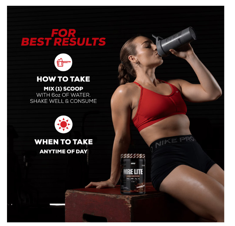REDCON1 MRE Lite Whole Food Protein Powder, Vanilla Milkshake, Whey & Lactose Fr