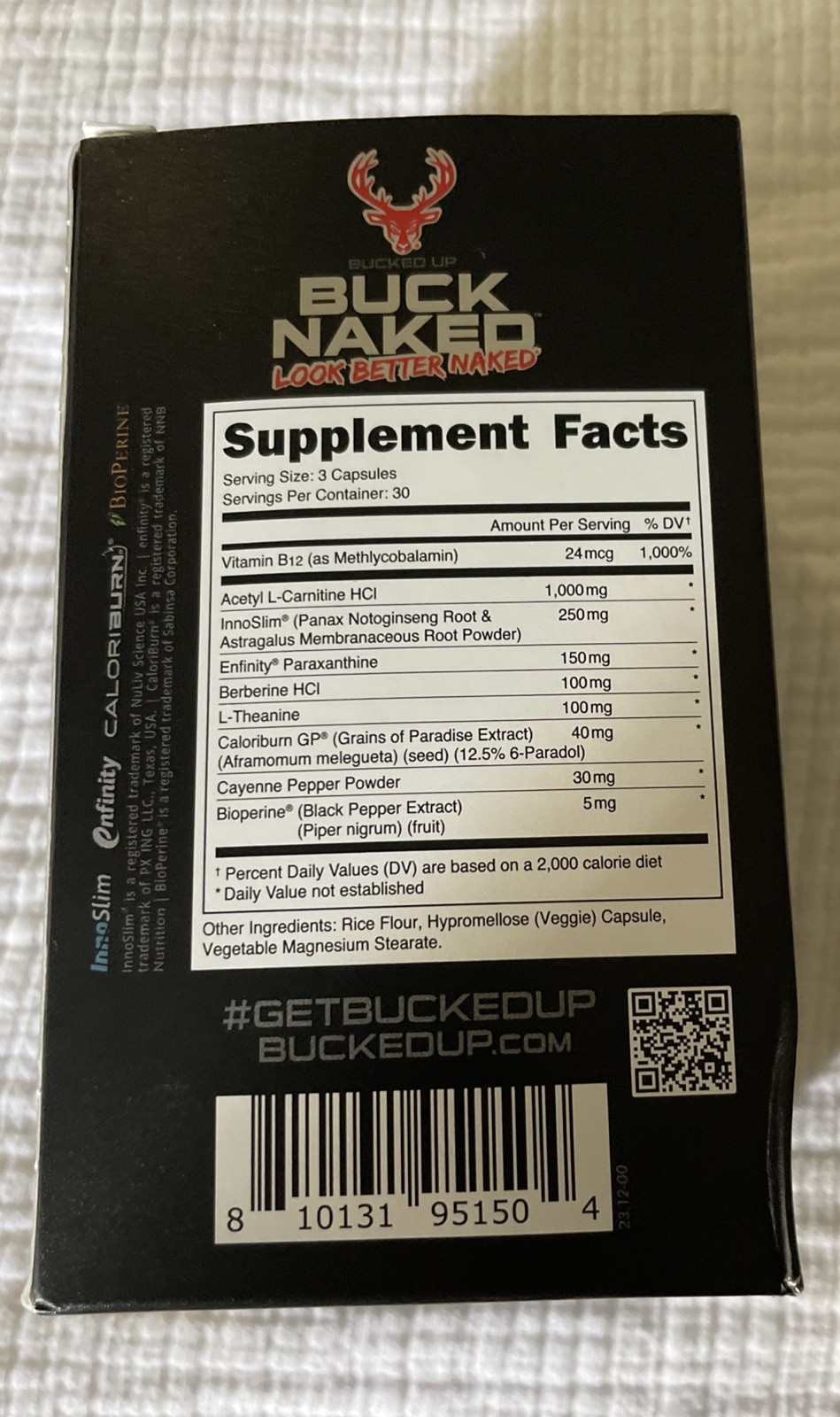 Bucked Up BUCK NAKED Weight Loss Management 90 Caps Exp 08/2026