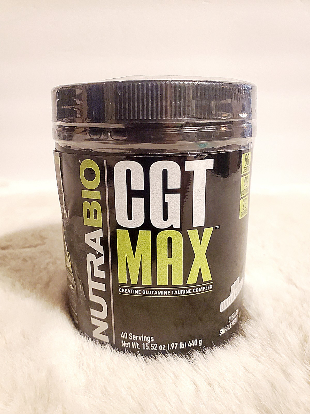 New NutraBio CGT-MAX Powder- Creatine, Glutamine & Taurine Muscle Support