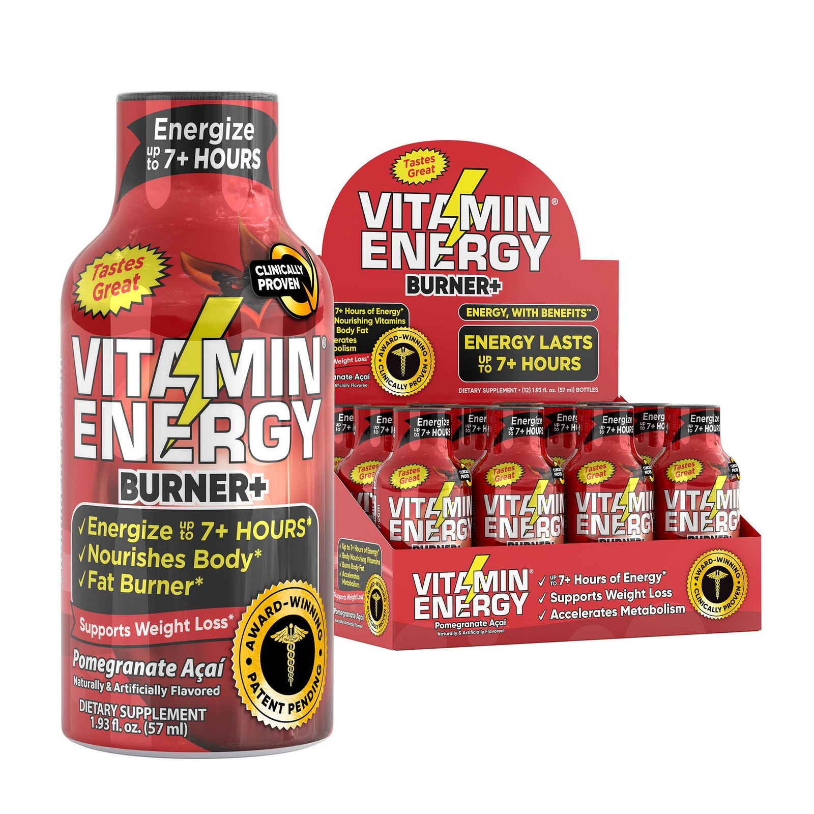 Burner+ – Pomegranate Acai – 1.93oz. (12 Pack)