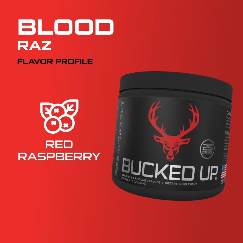 Pre-Workout Powder, Increased Energy, Blood Raz, 200 Mg Caffeine, 25 Servings