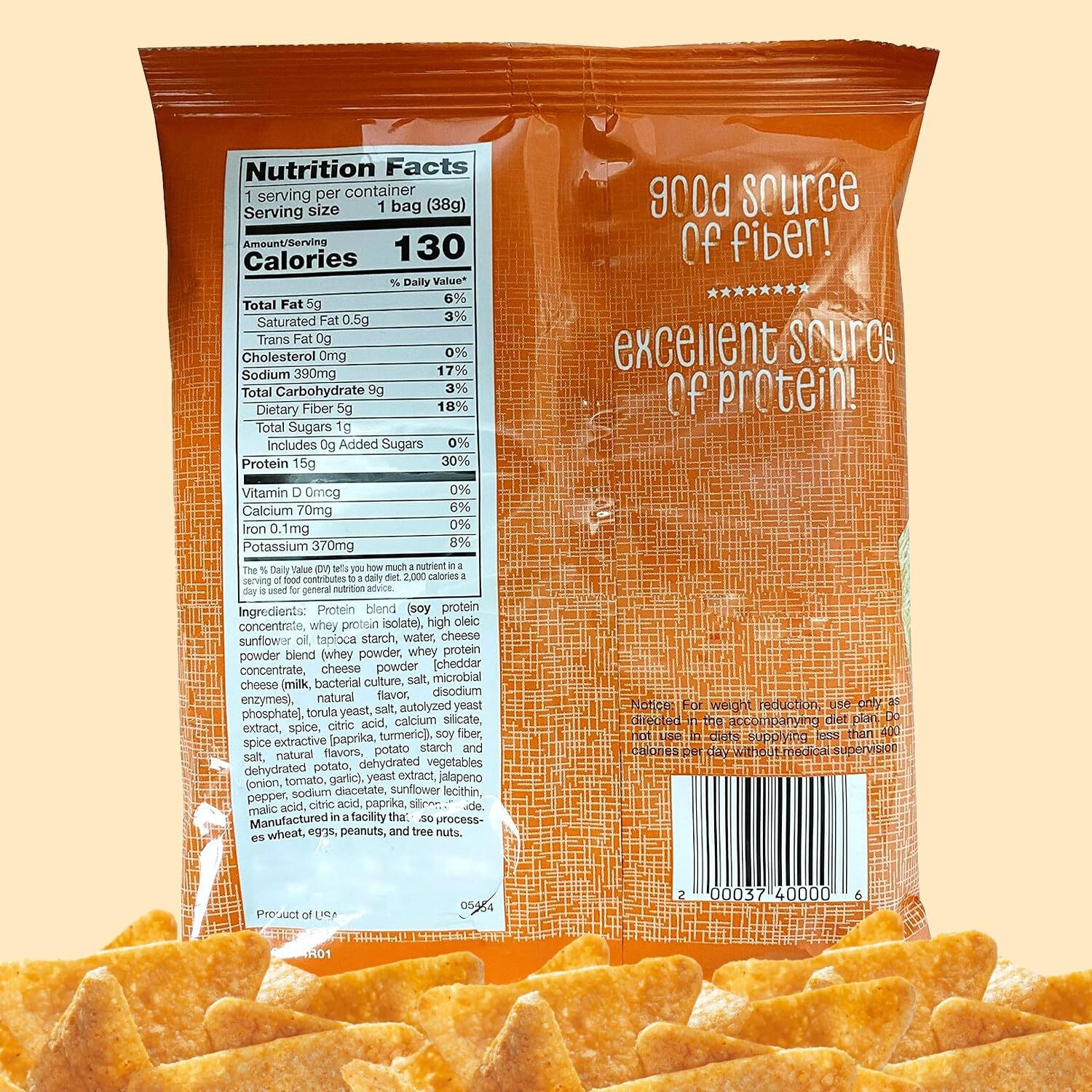 ProtiWise Spicy Nacho Cheese Protein Chips | Healthy Snack | Low Carb Keto 7ct