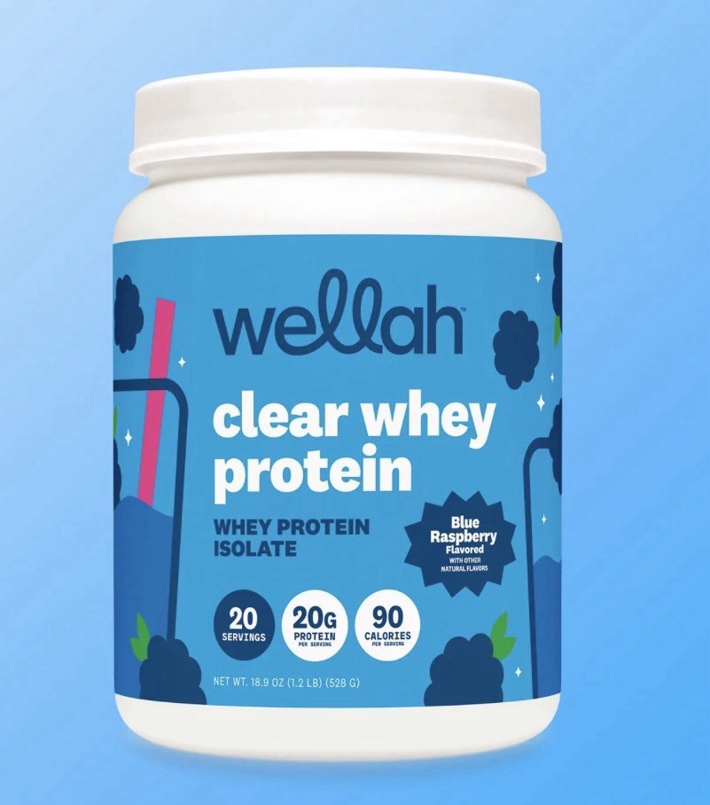 Wellah Clear Whey Protein Isolate Powder Blue Raspberry 20 Servings Exp 03/29