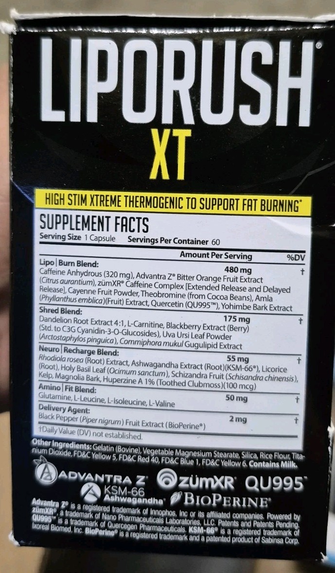 DUAL IMPACT STACK 2-in-1 Fat Loss – LipoRush XT 60 Capsules / CENSOR 90 Softgels