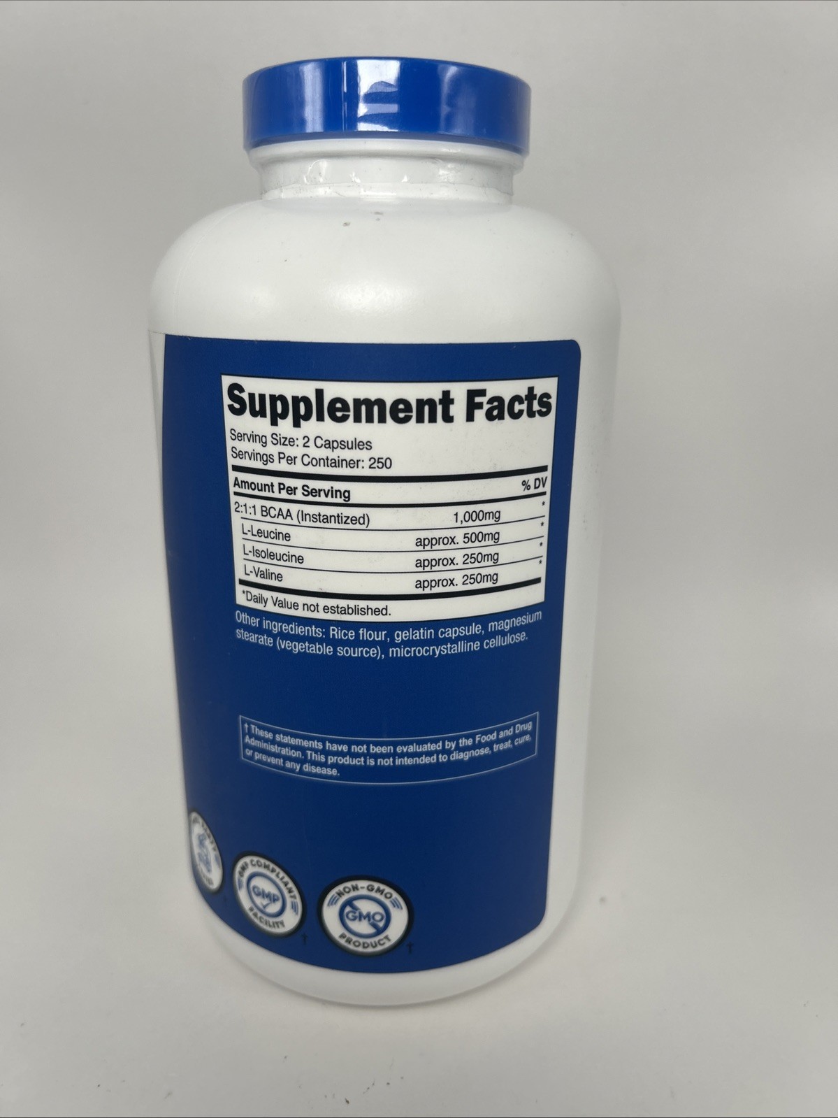 Nutricost BCAA 1000mg, 500 Capsules Exp 3/2028