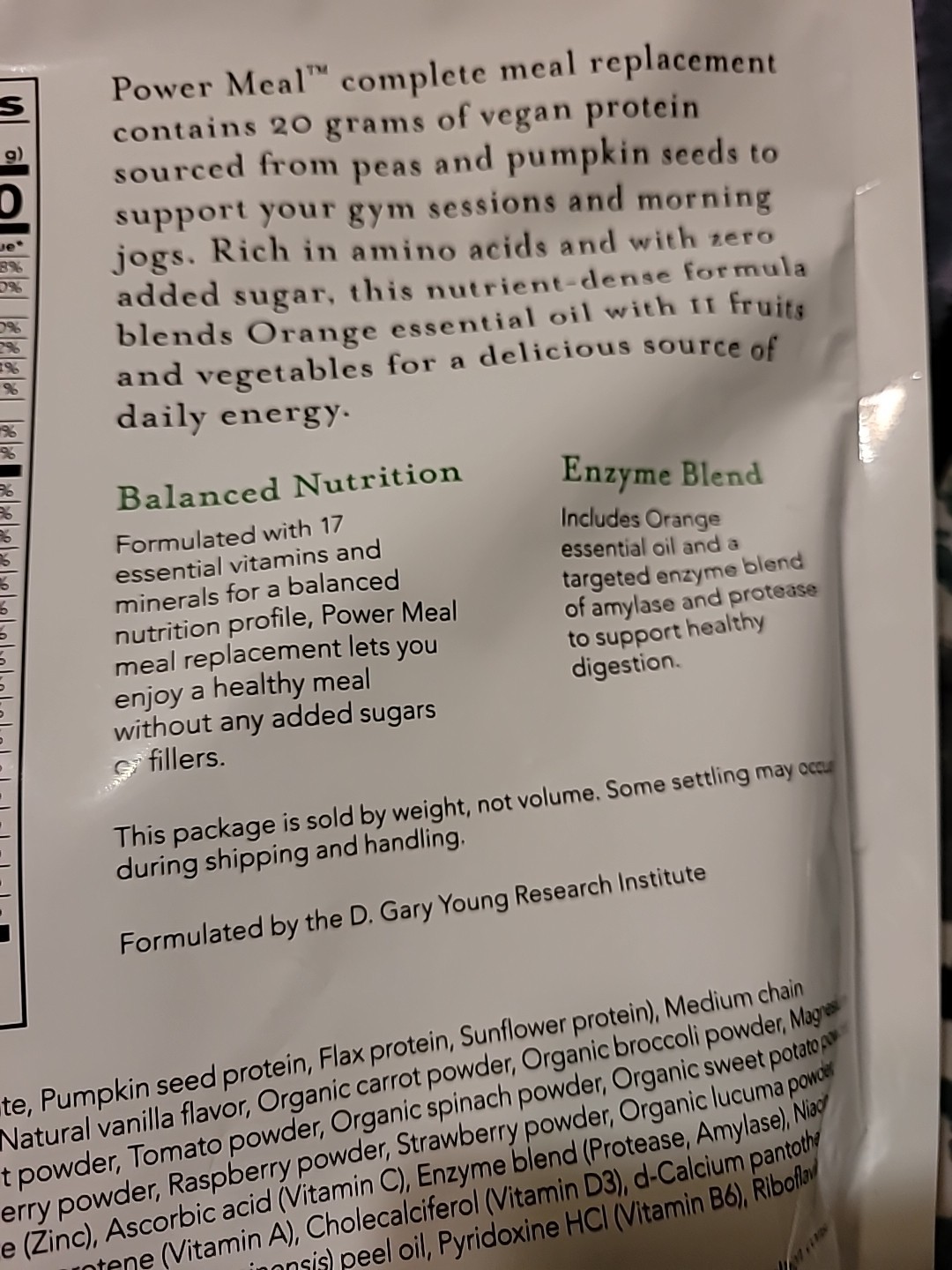 Young Living Essential Oils Power Meal Vegan Meal Replacement