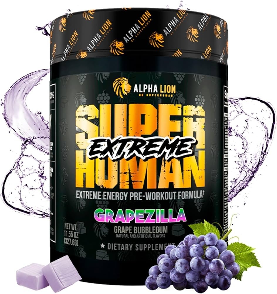 Alpha Lion Superhuman Extreme Hardcore Pre-Workout 21 Servings GRAPEZILLA