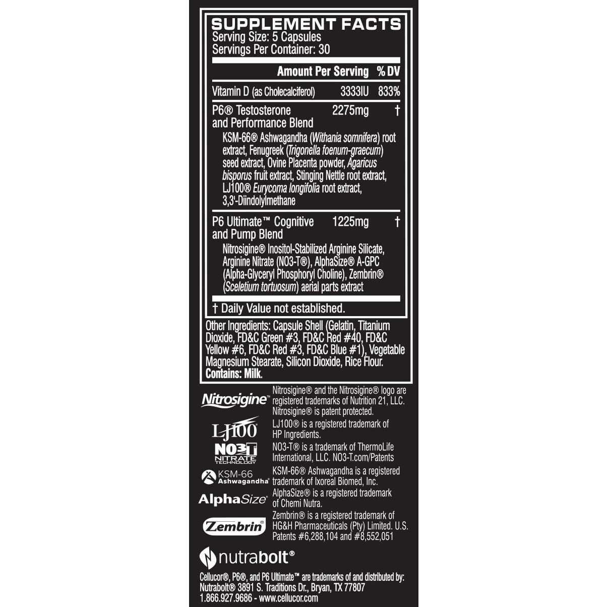 Cellucor P6 Ultimate 150 Capsules — Free Shipping!!!!! GNC EXCLUSIVE