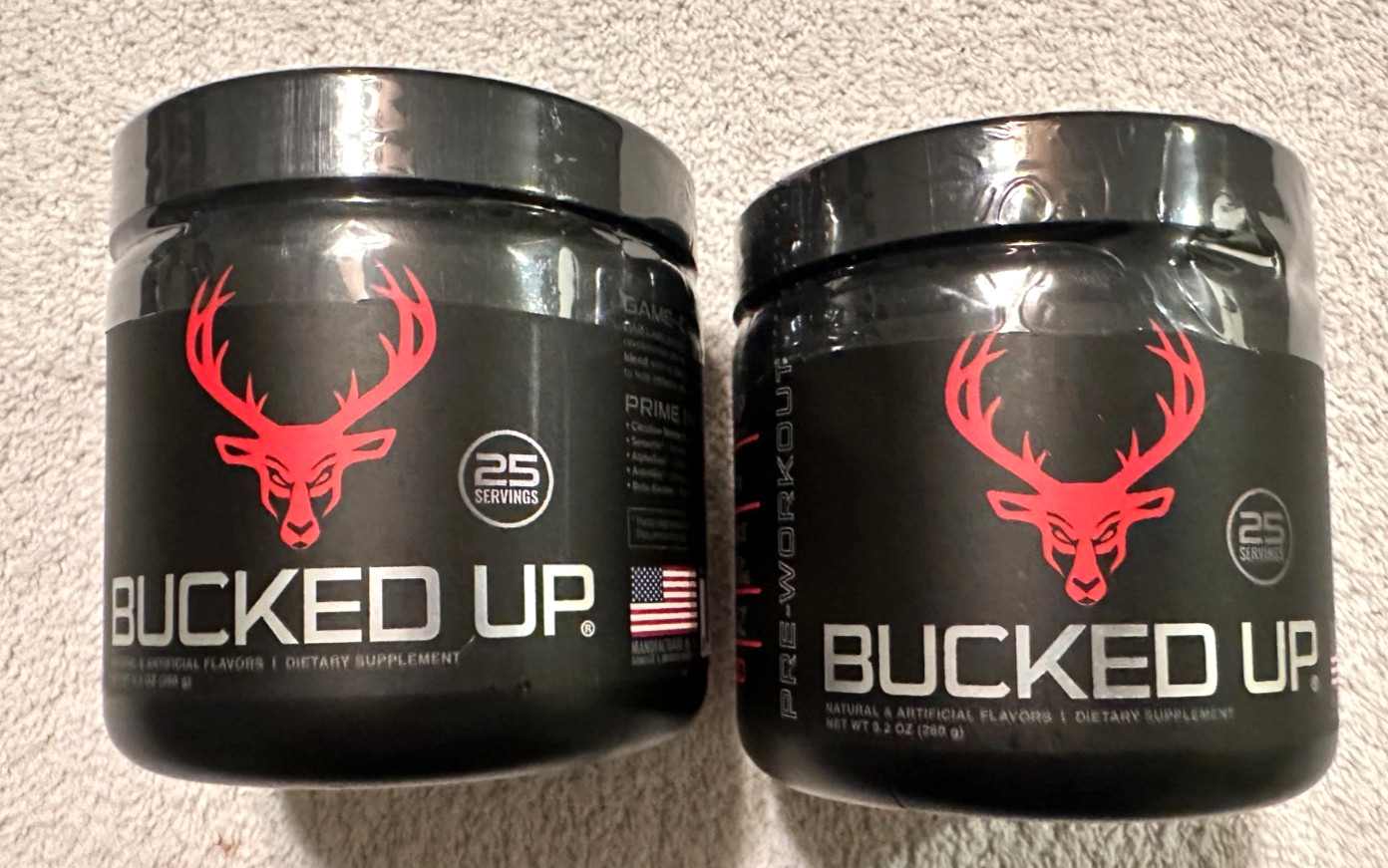 Bucked Up Pre-Workout Powder BLOOD RAZ Raspberry flavor 25 serv Lot of 2