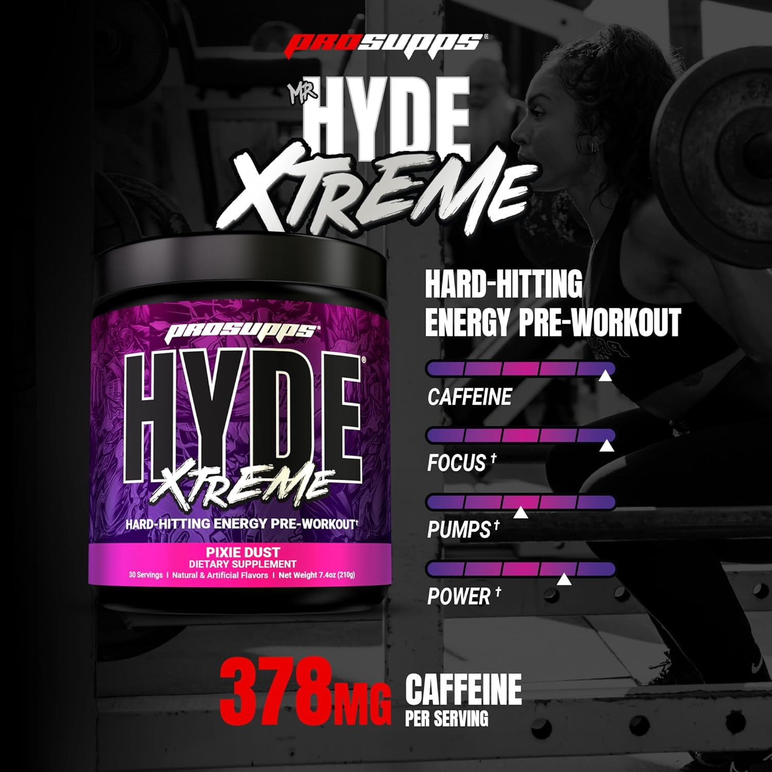 Mr. Hyde Xtreme Pre Workout Powder with Creatine, Beta Alanine & Caffeine – Extr