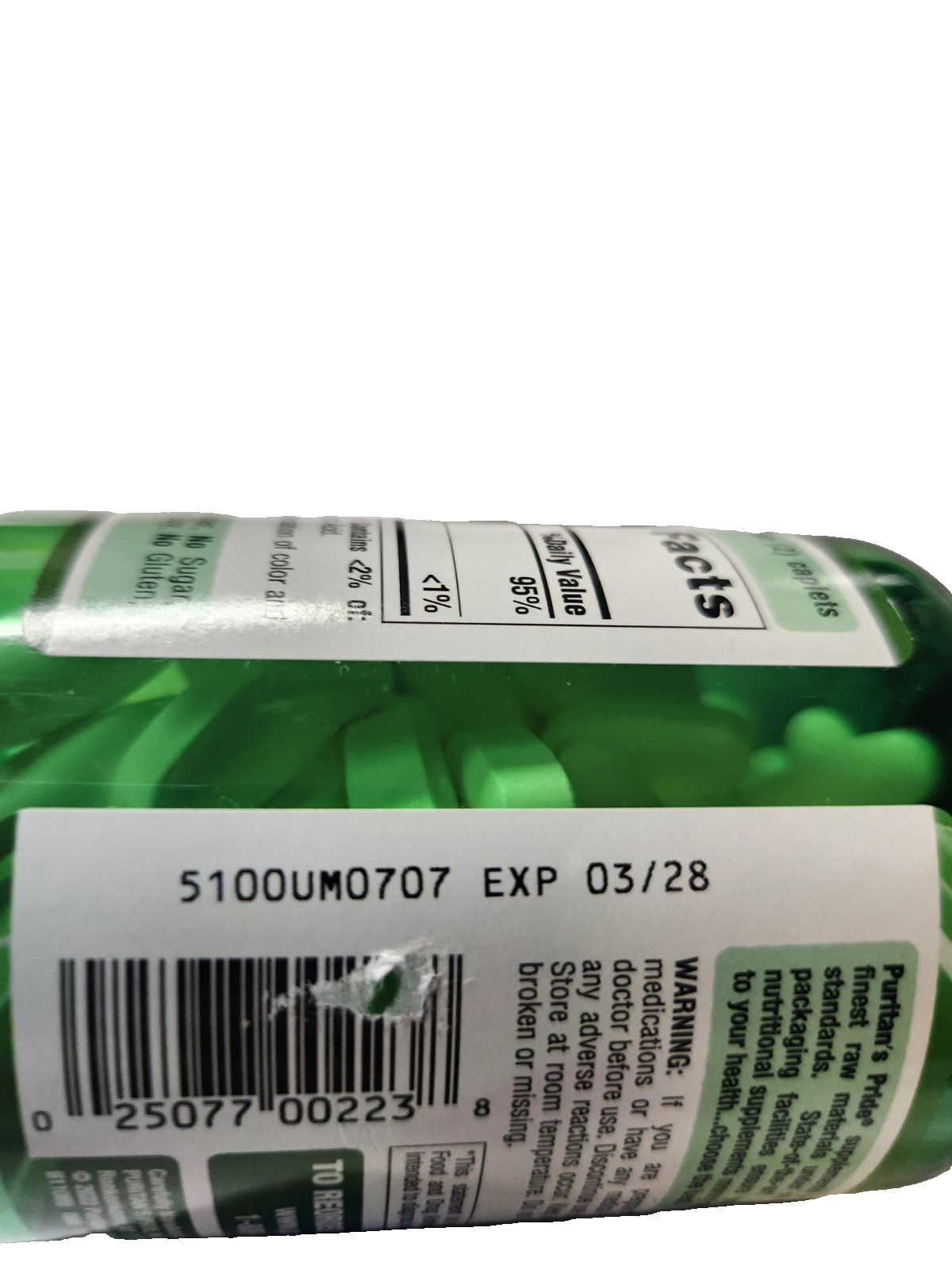 Puritan’s Pride Magnesium Citrate 400mg serving (2 caplets) – 90 coated caplets