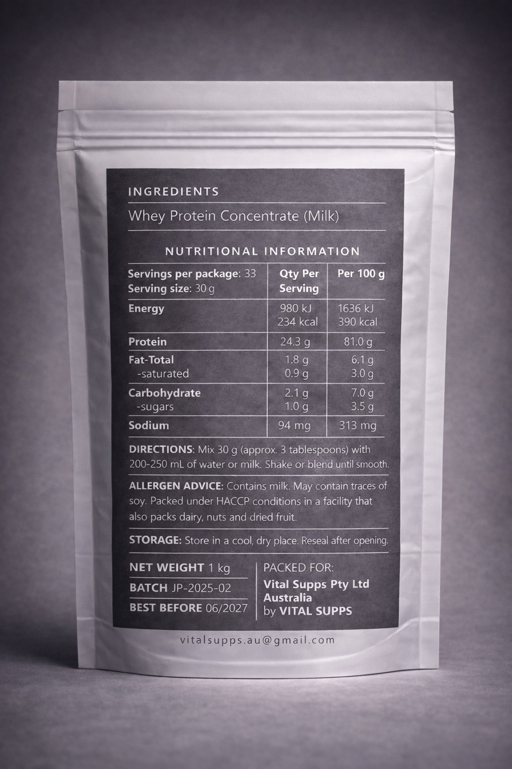 Just Pure – Whey Protein Concentrate 1 KG
