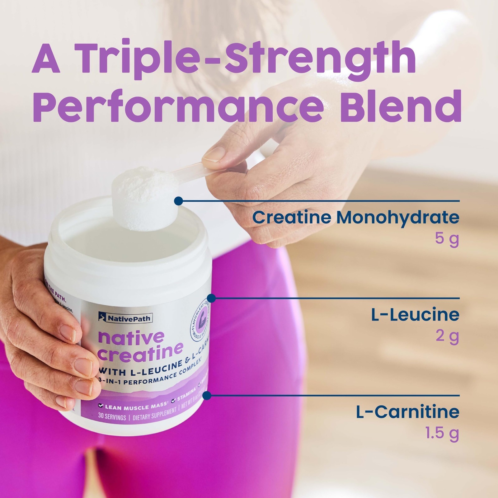 Creatine Monohydrate Powder, Unflavored, 30 Servings | 5g Creatine, Muscle Recov
