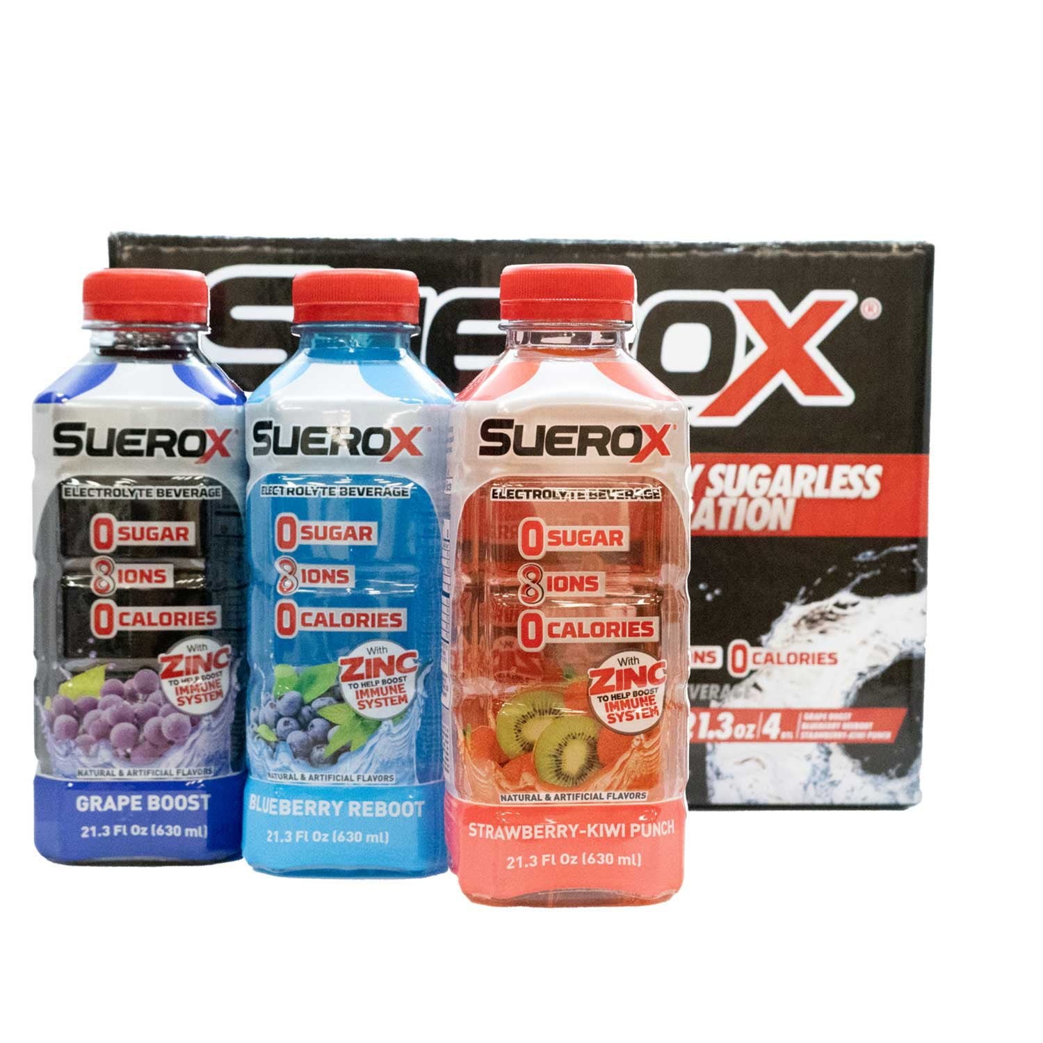 Suerox Recovery Drink Zero Sugar Variety Pack, 21.3 fl. oz., 12 pk.