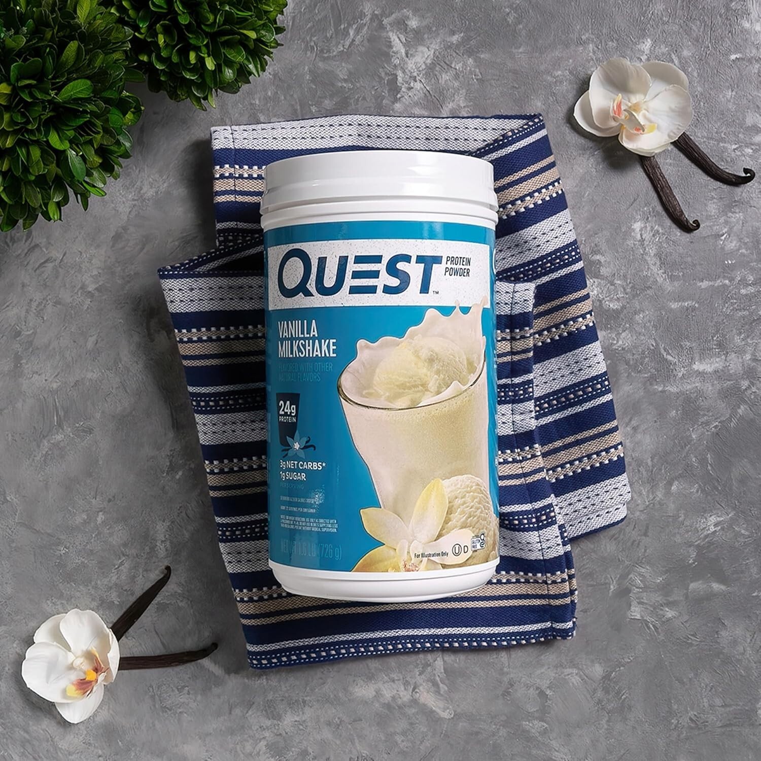 Quest Vanilla Milkshake Protein Powder – 24g Protein, Low Carb, Gluten-Free
