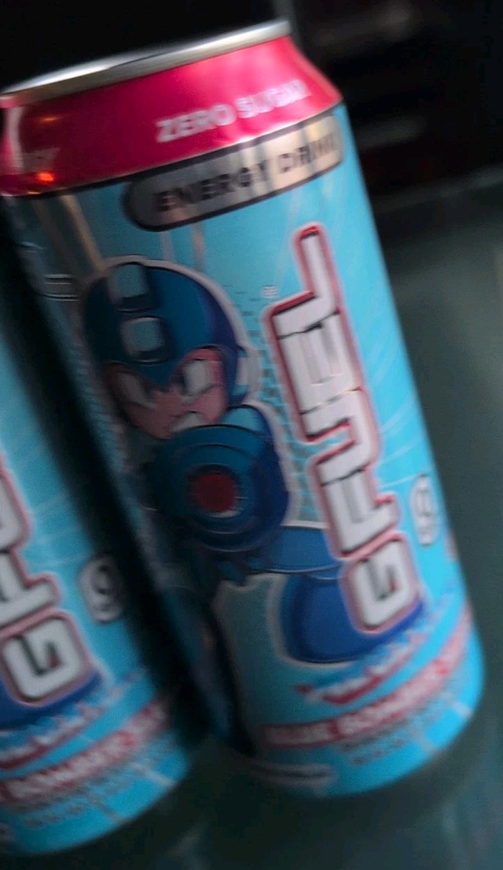 Limited Edition Megaman Blue Bomber Slushee GFuel Energy Drink Can 16oz 4 pack