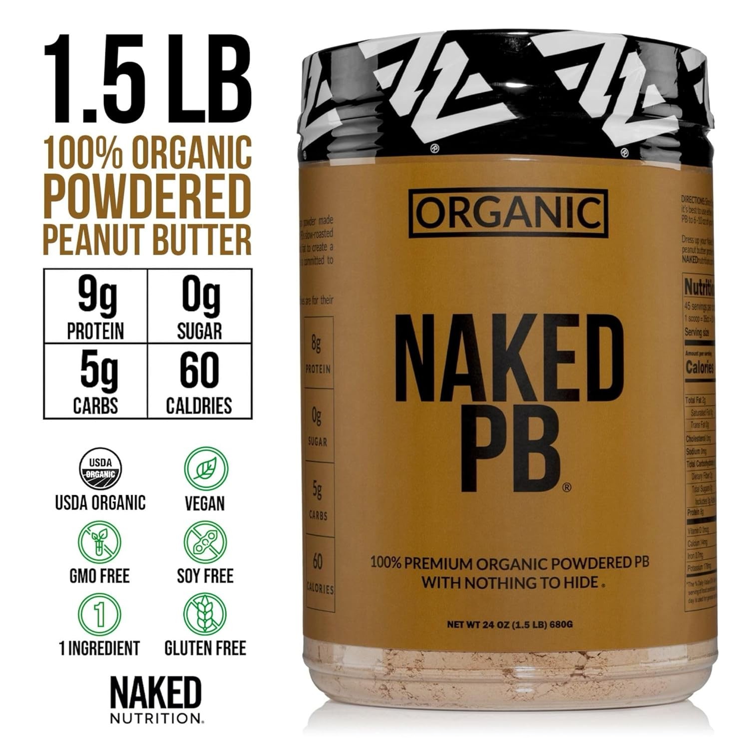 Organic Powdered Peanut Butter from US Farms – Bulk, 24 Ounce (Pack of 1)
