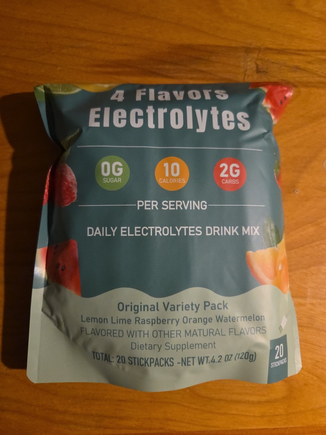 US Berlin Gene Electrolytes Drink Mix Powder 4 Flavors 20 Stickpacks Low Calorie