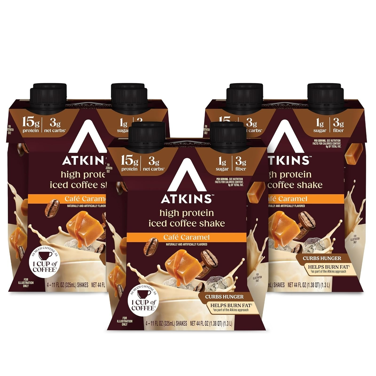 Atkins Mocha Latte High Protein Shake 12 Count | 15g Protein, 4g Carbs