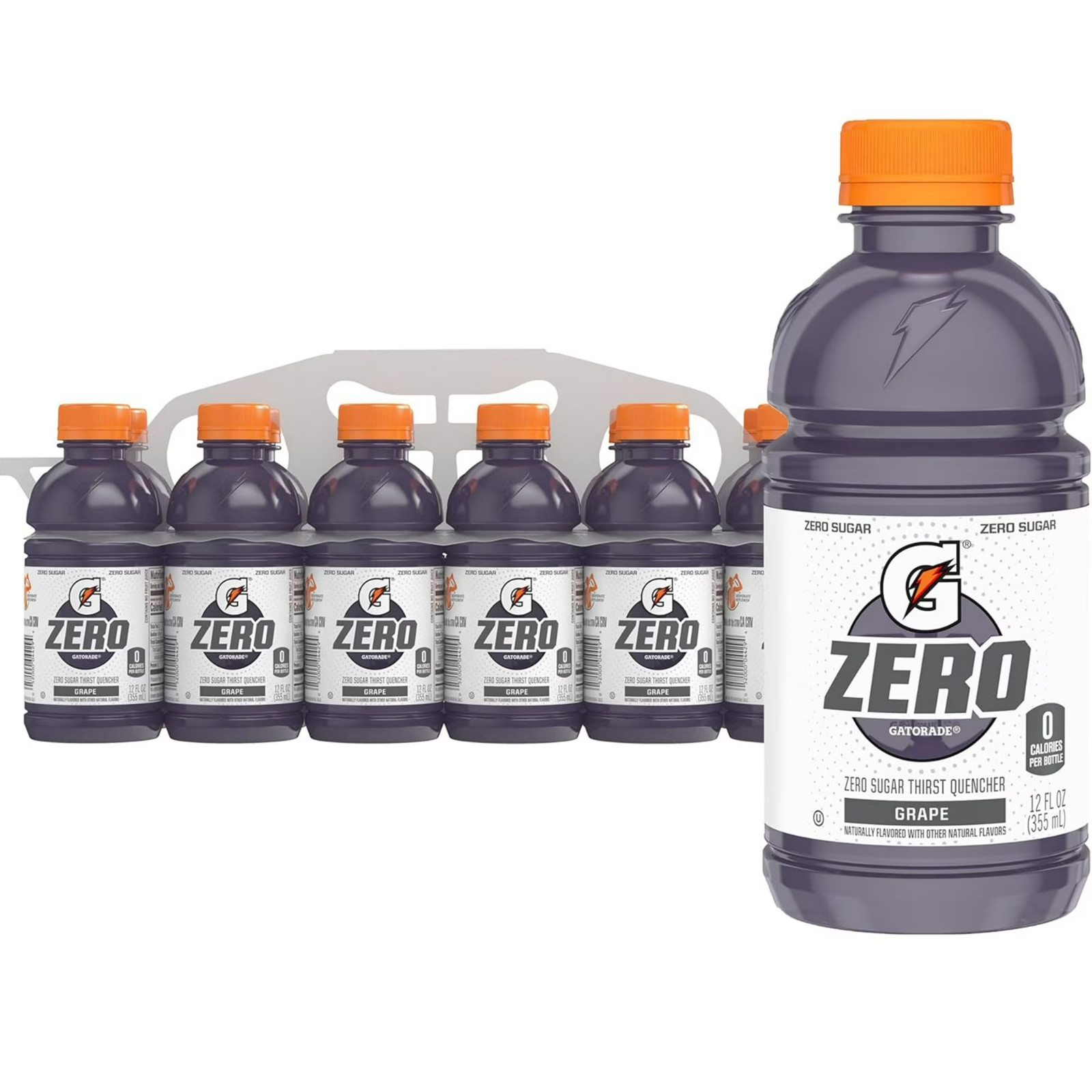 Gatorade Thirst Quencher Zero sugar sports 12 fl oz (Pack of 12) Purple ……..