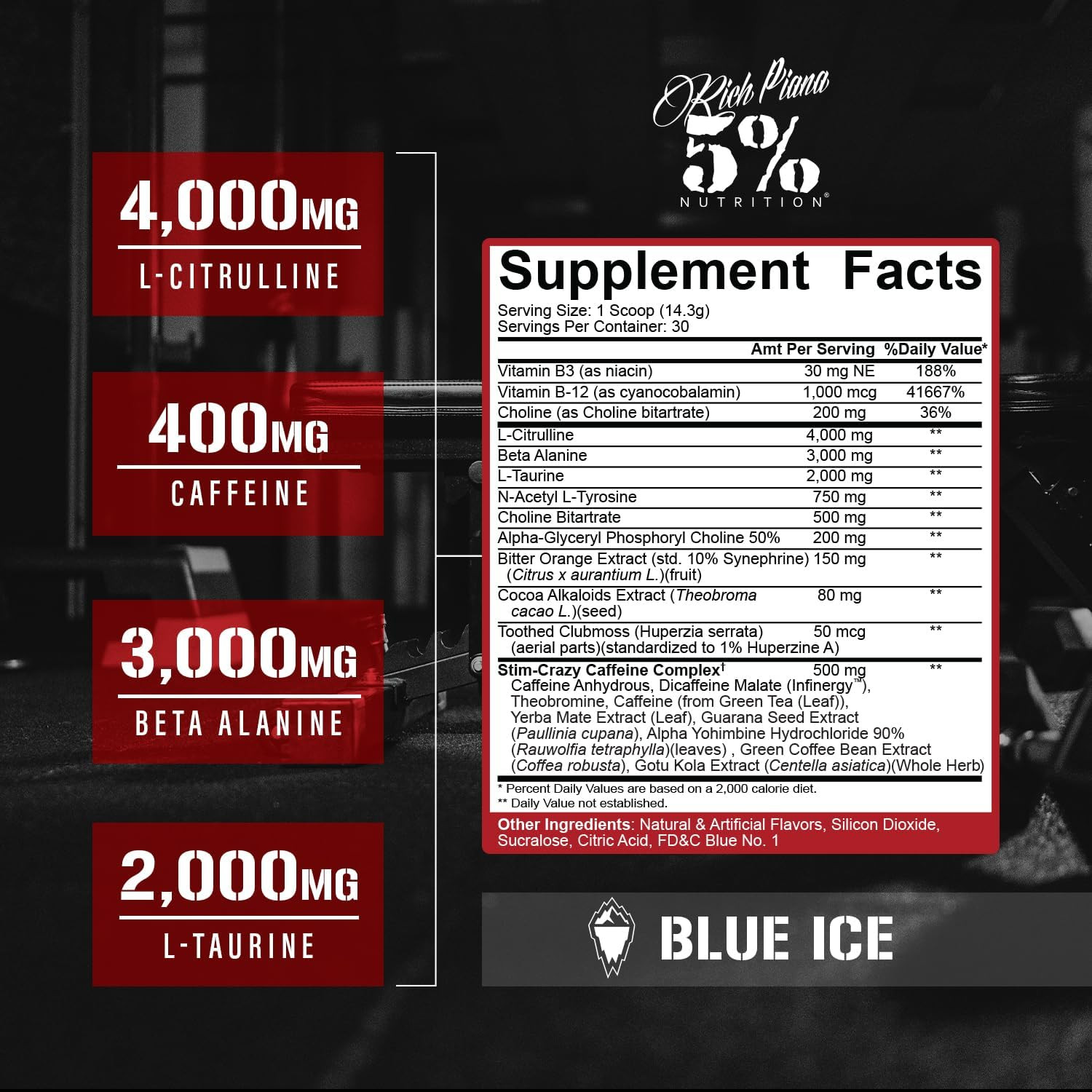 Rich Piana 5150 High Stim Pre-Workout Powder | Extreme Energy, Focus, Pumps & En